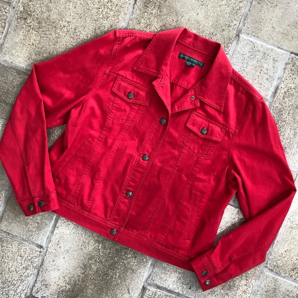 ralph lauren red denim jacket
